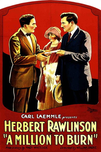 Movie poster for A Million to Burn (1923)