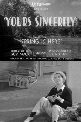 Movie poster for Yours Sincerely (1933)