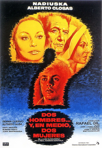 Dos hombres y, en medio, dos mujeres poster