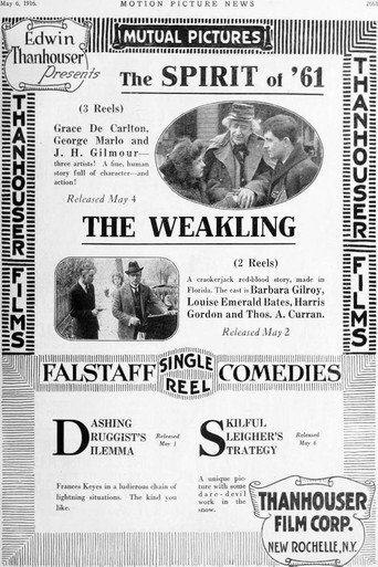 Movie poster for The Weakling (1916)