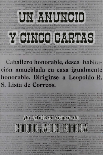 Un anuncio y cinco cartas poster