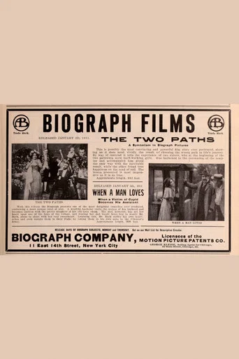 Movie poster for The Two Paths (1911)
