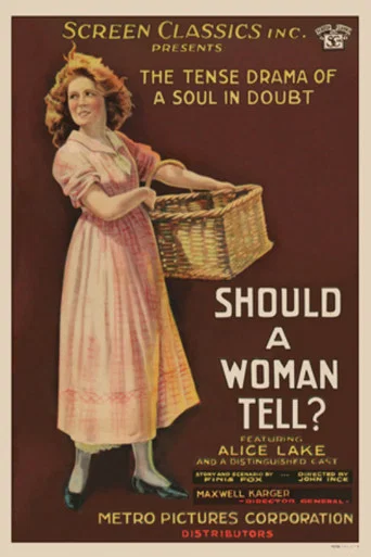 Movie poster for Should a Woman Tell? (1919)