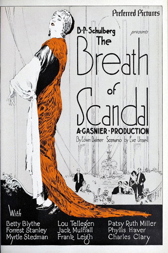 Movie poster for The Breath of Scandal (1924)