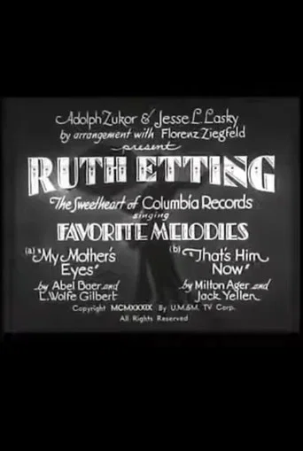 Movie poster for Ruth Etting in Favorite Melodies (1929)