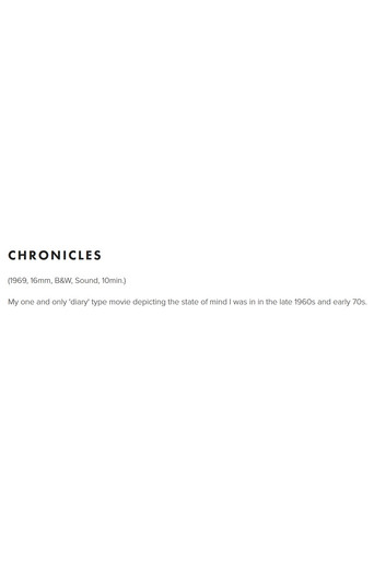 Movie poster for Chronicles (1969)