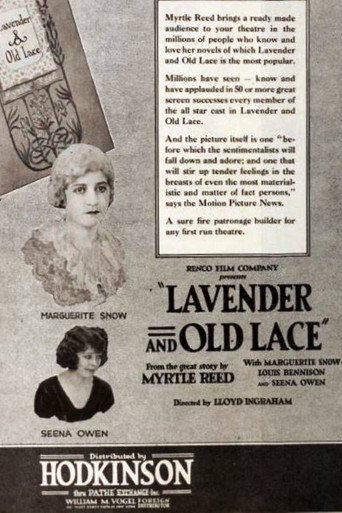 Movie poster for Lavender and Old Lace (1921)