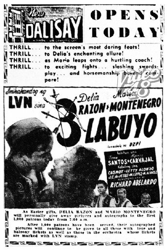 Movie poster for Tatlong Labuyo (1953)