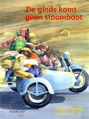 Zie ginds komt geen stoomboot poster