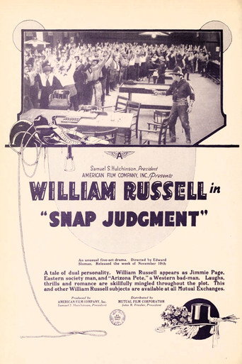 Movie poster for Snap Judgment (1917)