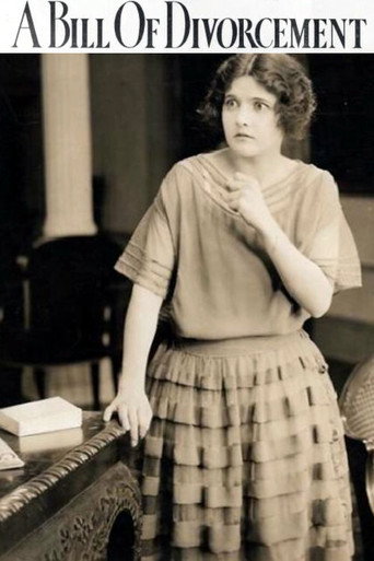 Movie poster for A Bill of Divorcement (1922)