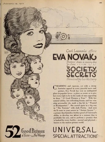Movie poster for Society Secrets (1921)