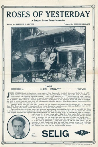 Movie poster for Roses of Yesterday (1913)