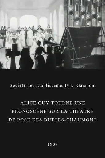 Movie poster for Alice Guy Films a 'Phonoscène' in the Studio at Buttes-Chaumont, Paris (1907)