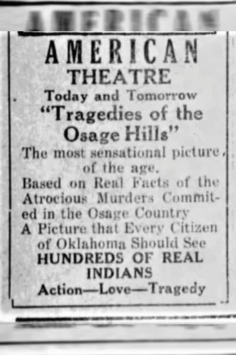 Movie poster for Tragedies of the Osage Hills (1926)