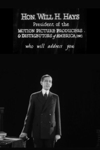 Movie poster for Introductory Speech by Will H. Hays (1926)
