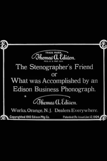 Movie poster for The Stenographer's Friend; Or, What Was Accomplished by an Edison Business Phonograph (1910)