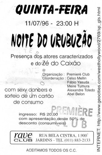 Movie poster for Noite do Urubuzão Humano (1996)
