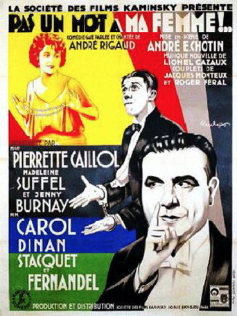 Movie poster for Pas un mot à ma femme (1931)