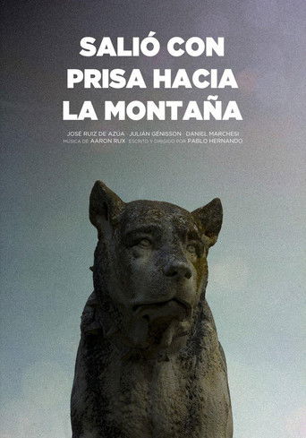 Salió con prisa hacia la montaña poster