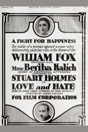 Movie poster for Love and Hate (1916)