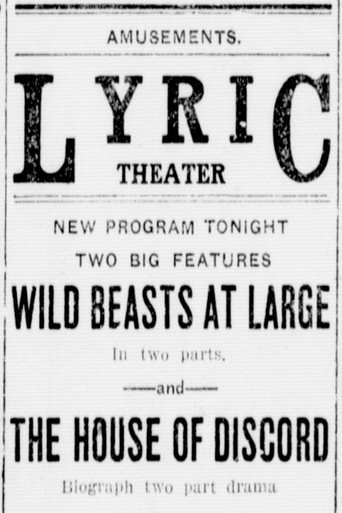 Movie poster for Wild Beasts at Large (1913)
