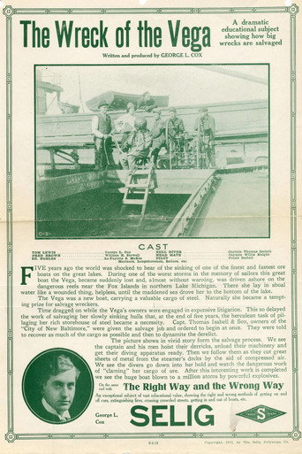 Movie poster for The Wreck of the Vega (1912)
