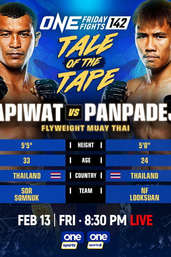 Movie poster for ONE Friday Fights 142: Apiwat vs. Panpadej (2026)