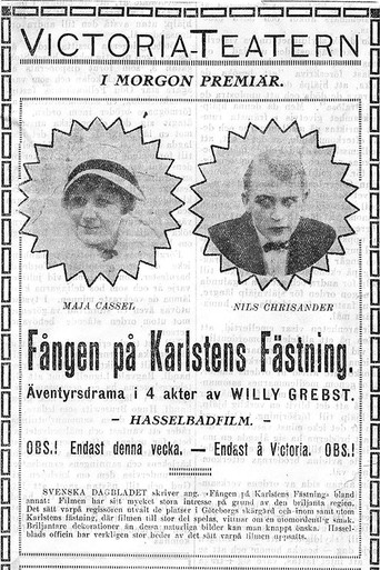 Movie poster for The Prisoner of Karlsten's Fortress (1916)
