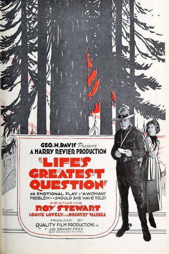 Movie poster for Life's Greatest Question (1921)