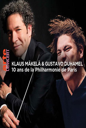 Klaus Mäkelä and Gustavo Dudamel 10 year anniversary of the Philharmonie de Paris poster