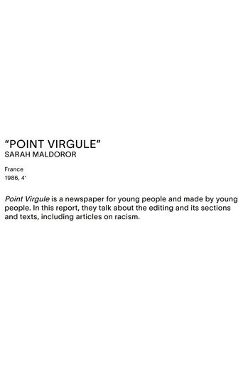 Movie poster for Point Virgule, Youth Journal (1986)