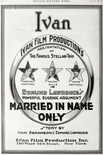 Movie poster for Married in Name Only (1917)