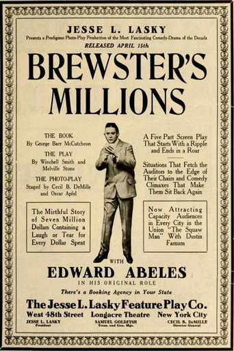Movie poster for Brewster's Millions (1914)