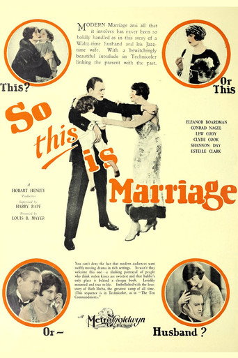 Movie poster for So This Is Marriage (1929)
