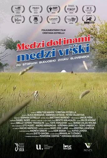 Movie poster for Between the valleys, between the hills. In the footsteps of the future sound of Slovakia. (2025)