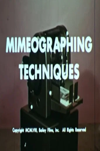 Movie poster for Mimeographing Techniques (1958)