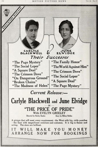 Movie poster for The Price of Pride (1917)