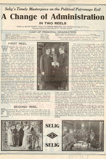 Movie poster for A Change of Administration (1913)