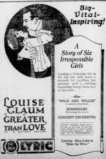 Movie poster for Greater Than Love (1921)