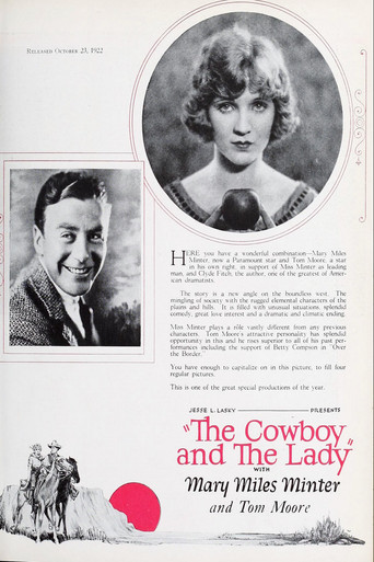 Movie poster for The Cowboy and the Lady (1922)