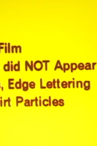 Movie poster for A Film in Which There Did NOT Appear Sprocket Holes, Edge Lettering Without Dirt Particles (2002)