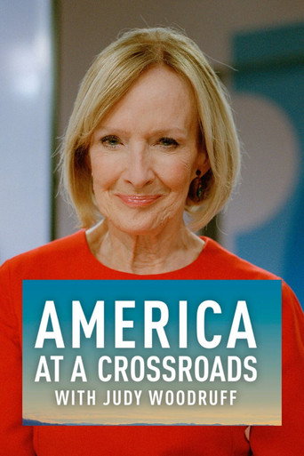 Series poster for PBS NEWSHOUR: America at a Crossroads with Judy Woodruff (2023)