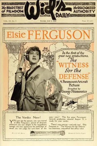 Movie poster for The Witness for the Defense (1919)