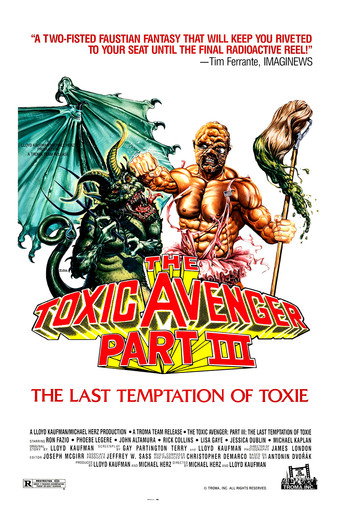 Movie poster for The Toxic Avenger Part III: The Last Temptation of Toxie (1989)