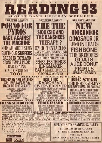 Movie poster for TOOL: Live at Reading Festival 1993 (1993)
