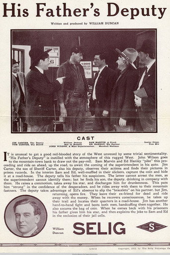Movie poster for His Father's Deputy (1913)
