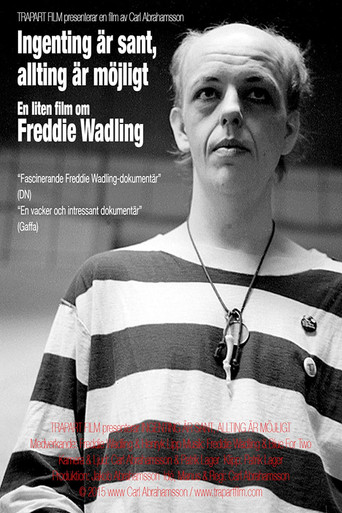 Movie poster for Ingenting är sant, allting är möjligt – en liten film om Freddie Wadling (2015)