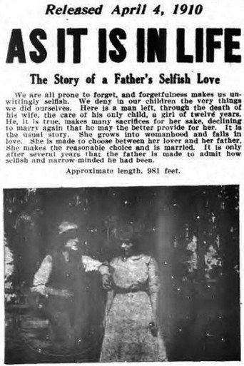 Movie poster for As It Is in Life (1910)