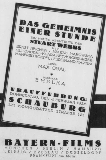 Movie poster for Das Geheimnis einer Stunde (1925)